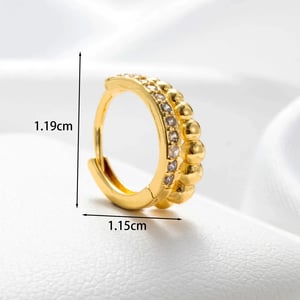 1 Piece Simple Series  Geometric Copper Gold Color Zircon Women's Hoop Earrings h5 